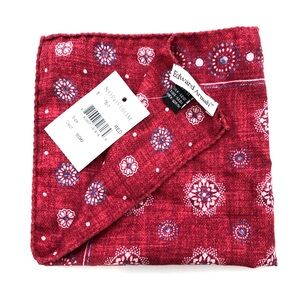 Edward Armagh Red Reversible Boho 100% Silk Pocket Square